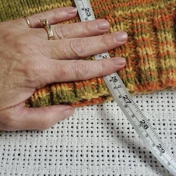 Handmade Fabulous Sz. XL Fall Autumn Colors LS Knitted 3 Button Sweaters - Picture 7 of 9